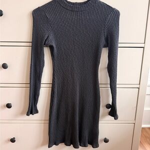 Billabong Charcoal Ribbed Long Sleeve Dress